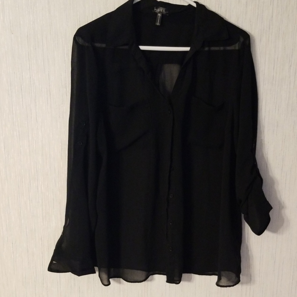 Long sleeved nicole Miller xl top - Picture 5 of 7